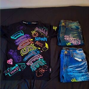 Rare! Boys Rhinestone Graphic Print Bundle